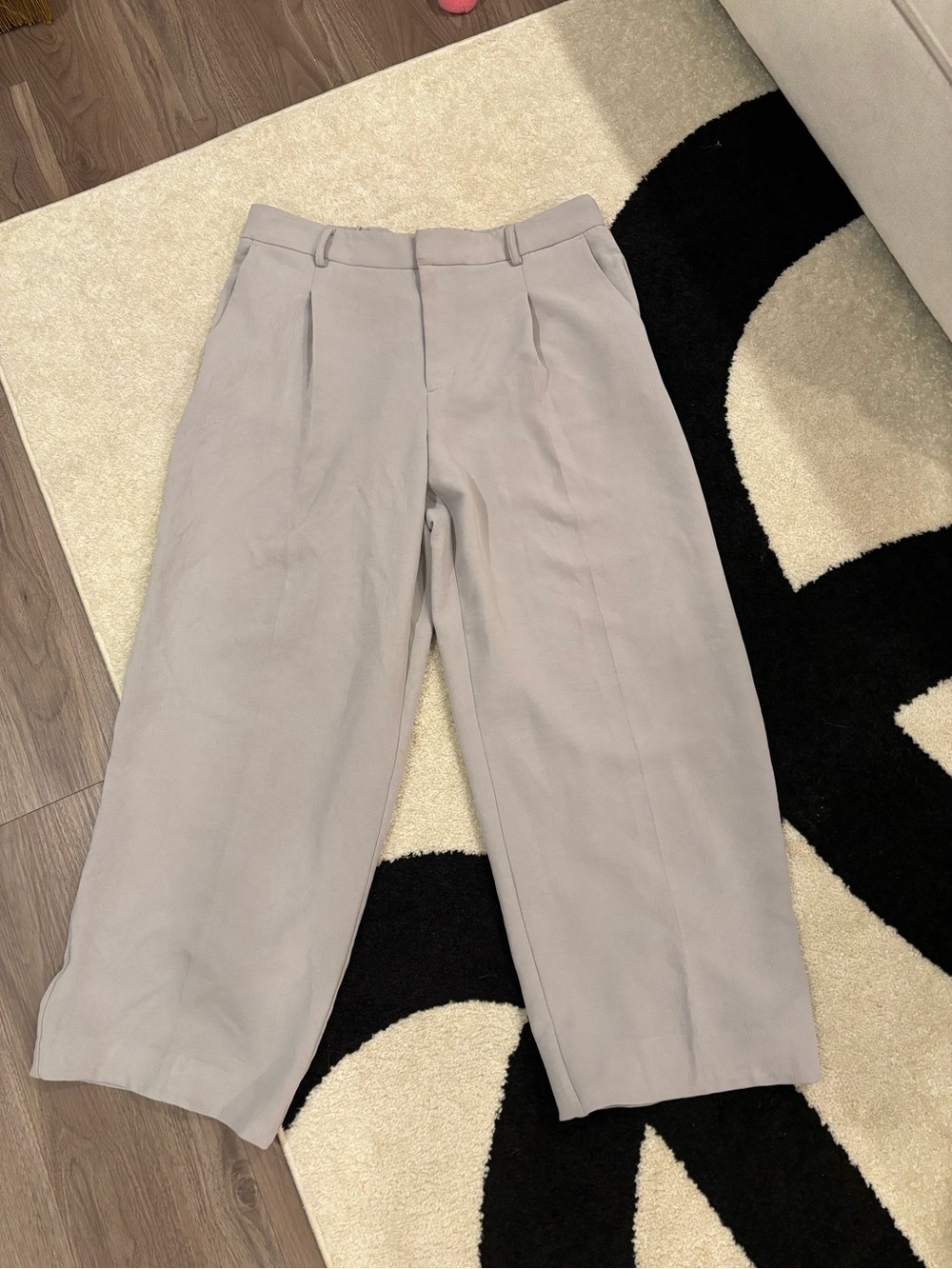 a new day Light Gray Wide-Leg Pleated Chinos